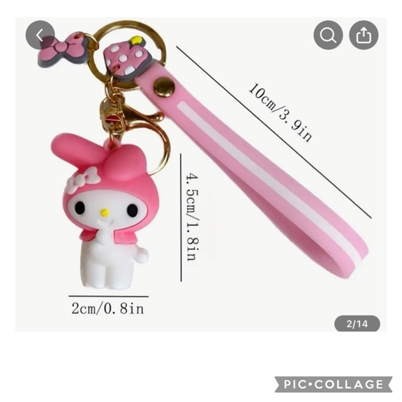 Sanrio Keroppi keychain New with strap and charms - Picture 4 of 4